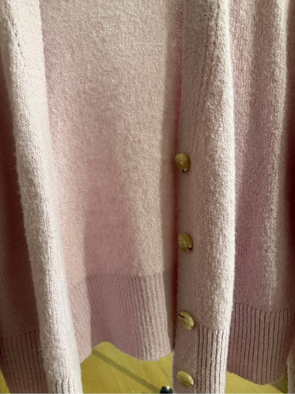 Ann Taylor Pink Button-Front Cozy Cardigan Cropped Sweater Womens Large - Picture 6 of 6